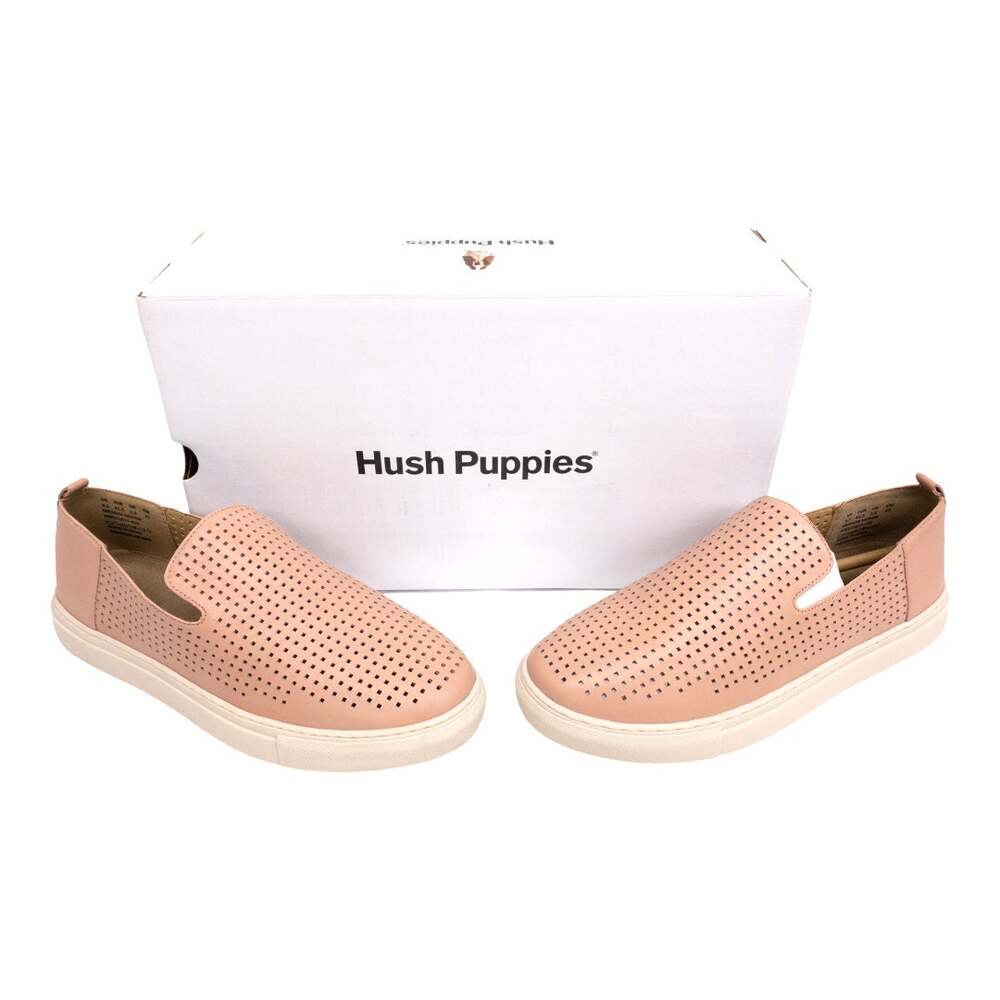 Hush Puppies Manda Perf Slip-On Flat Women's 9.5 Blush Pink Perforated Leather
